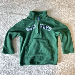 Old Navy Green and Blue Kids Fleece Pullover with Pocket Quarter Zip 4t